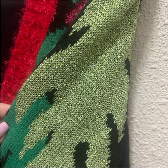 32 Degrees Pink and Green Flamingo Cardigan ugly Christmas sweater - Picture 6 of 10